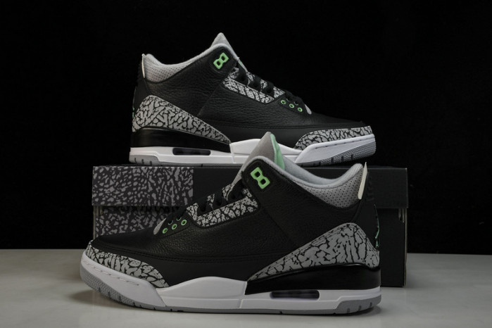 air jordan 3 "black/green glow" ct8532-031