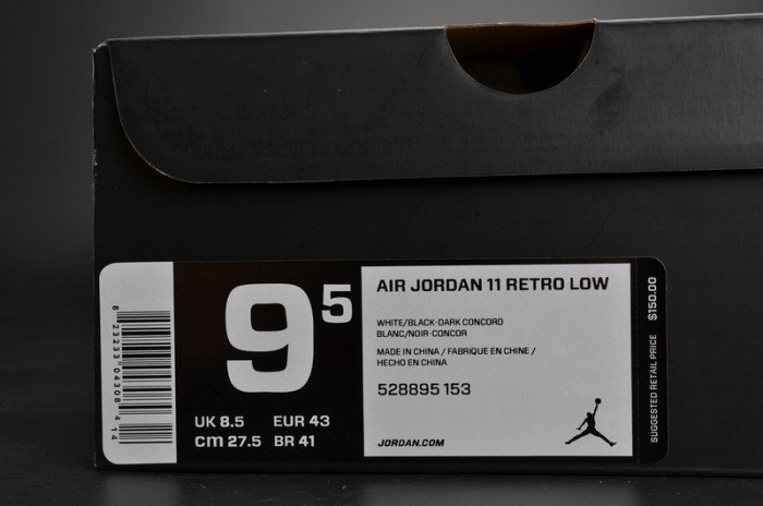 air jordan 11 retro lof "concord" black/ white mens 528895-153