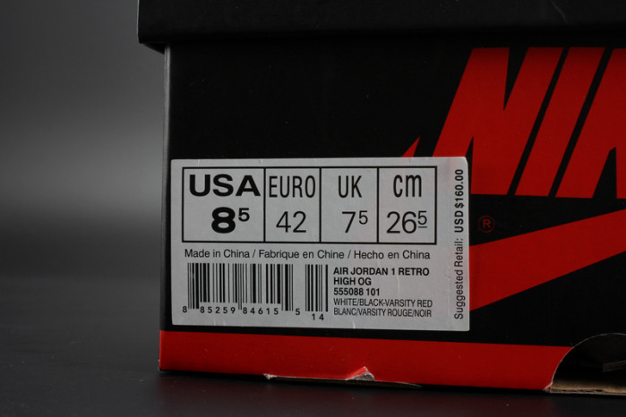 air jordan 1 retro high og chicago red 555088-101