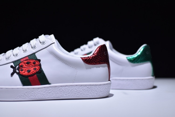 gc ace embroidered low-top sneaker with ladybird
