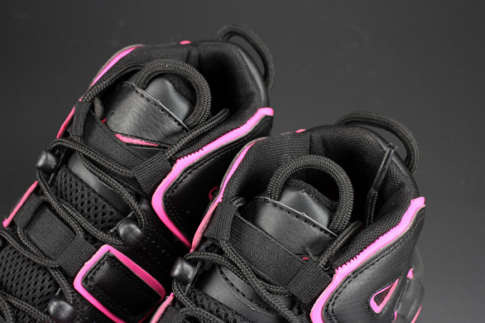 nike air more uptempo gs “hyper pink” black/ pink womens 415082-003
