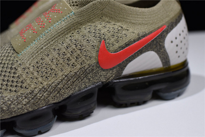 nike vapormax fk moc 2 natural olive habanero red air vapor max mens ah7006-200