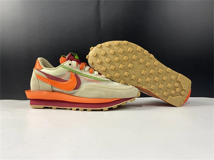Stretchable Nike LD Waffle sacai CLOT Kiss of Death Net Orange Blaze 5232